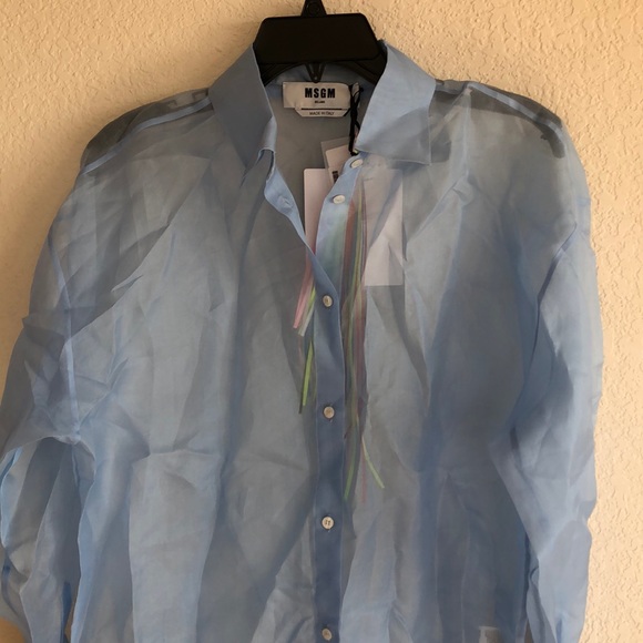 MSGM Camicia Shirt IN SKY button up top - Picture 3 of 10